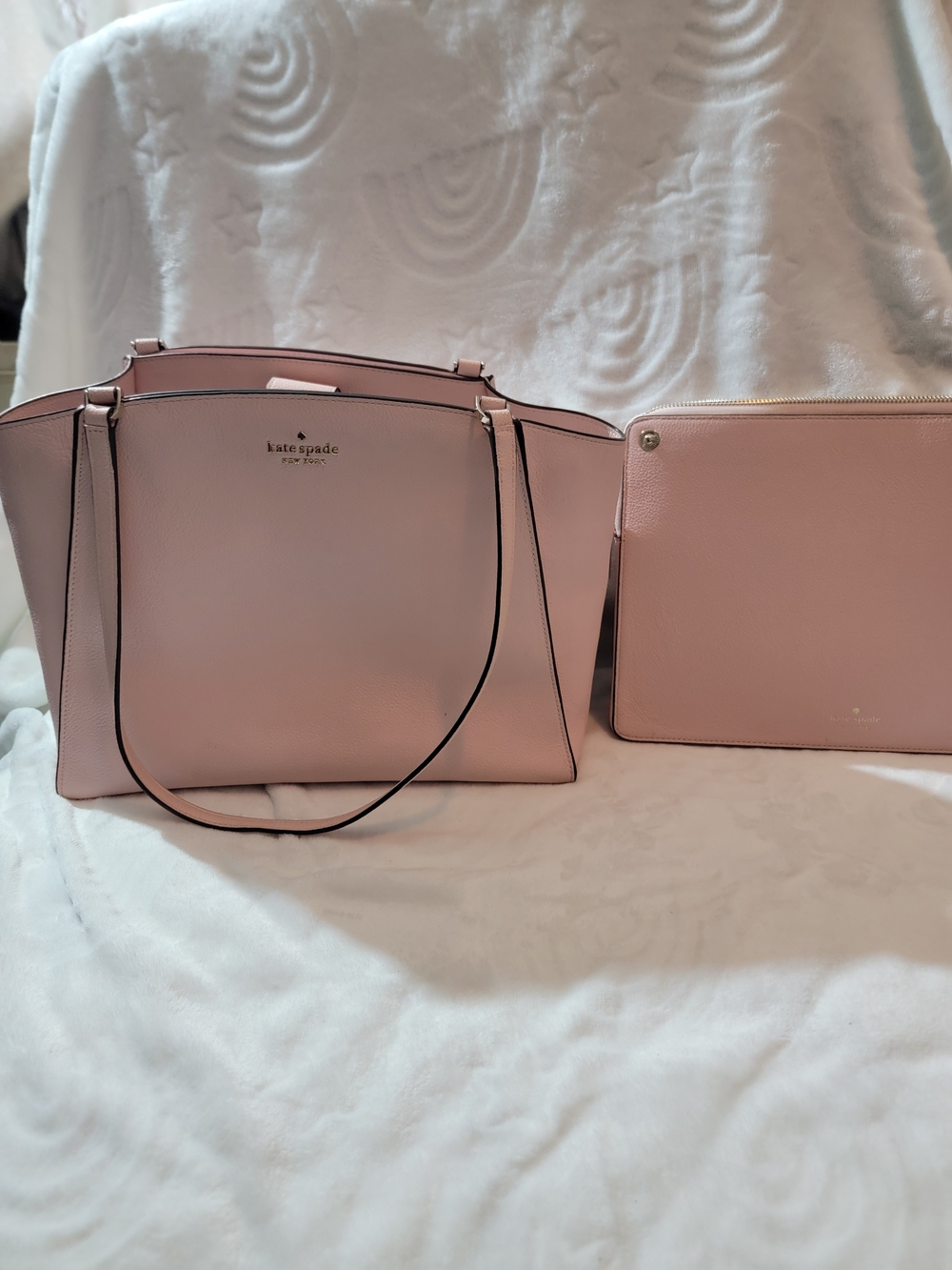 Kate Spade Pink Leather Tote with Zip Pouch